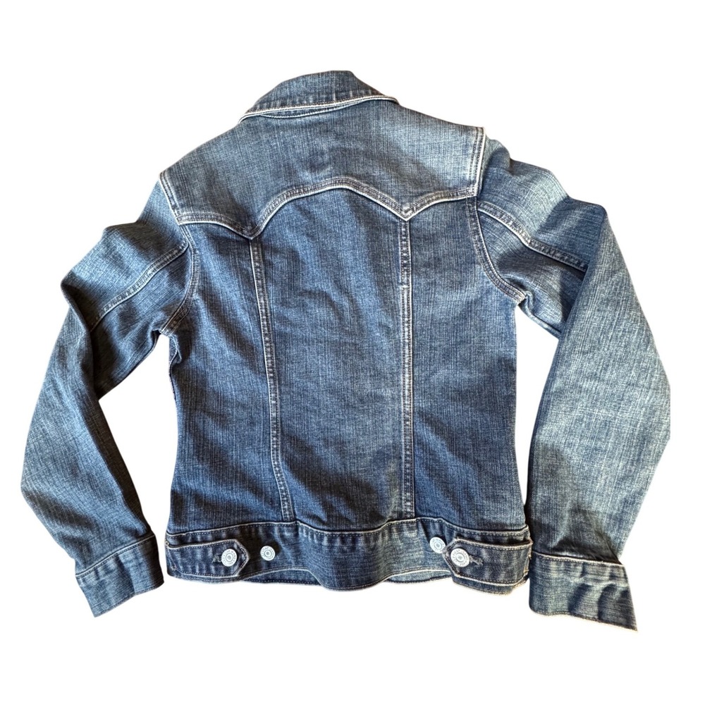 GAP Stretch Denim Jacket Blue Classic Trucker Style Size S - Picture 2 of 3